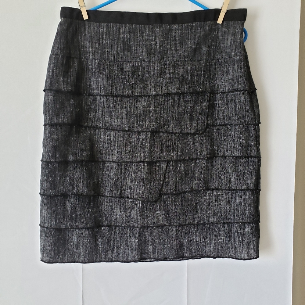 Larry Kevine Black/Gary Stretch Ruffle Pencil‎ Skit